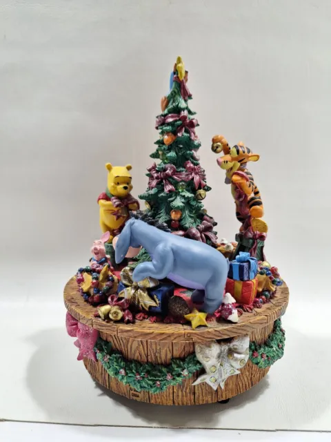 Music Box Vintage Winnie The Pooh And Friends Christmas Tree Light Carousel