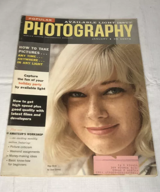 Vintage Popular Photography Magazine May Britt January 1958