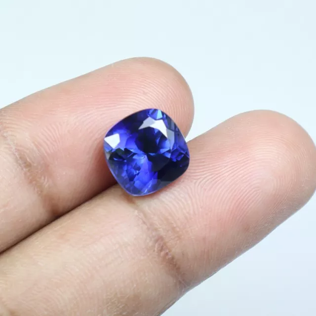 AAA++ Natural Flawless Ceylon Blue Spinel Loose Cushion Cut Gemstone 6.00 Ct