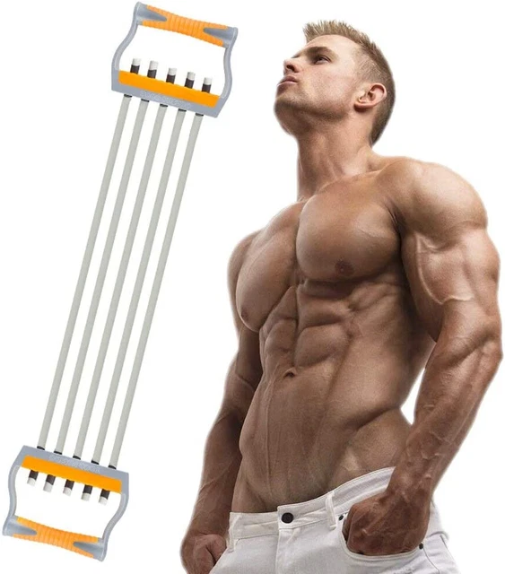Chest Expander | Arm Training, 5 Tubes Ajustable Arm Strength Trainer, Exercise