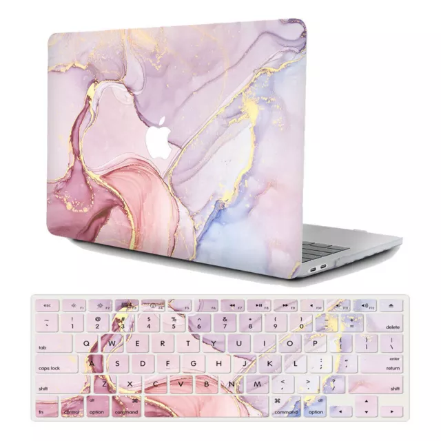 2in1 Pink Marble Hard Case Cover Shell Cut-out for MacBook Pro 13" 14 Air 13"