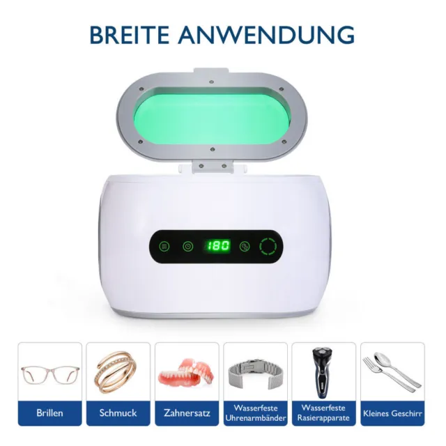 Digital UltraschallReiniger Reinigungsgerät 600ml Timer Brillen Schmuck Reiniger