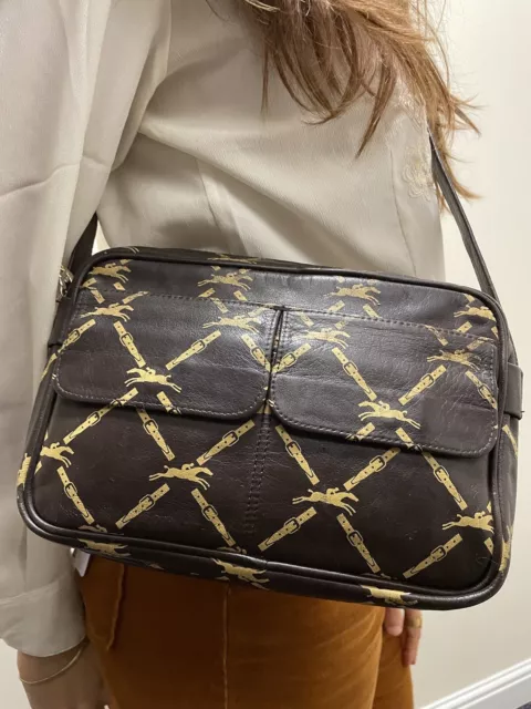 LONGCHAMP VINTAGE BROWN Leather Shoulder Bag 59.99 PicClick UK