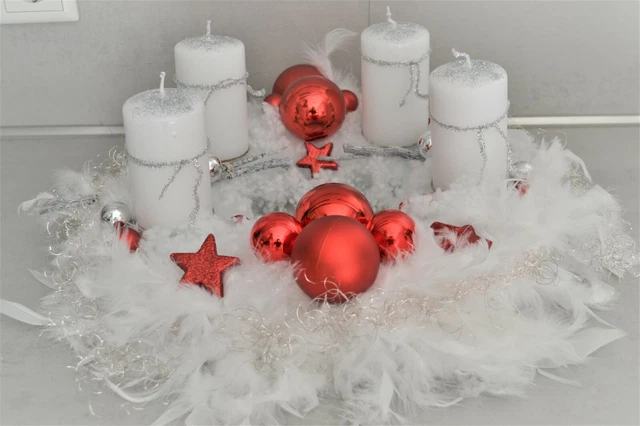 Adventskranz Knstlich Grn 40 Cm Mit Kerzen  Weihnachten Advent Gesteck