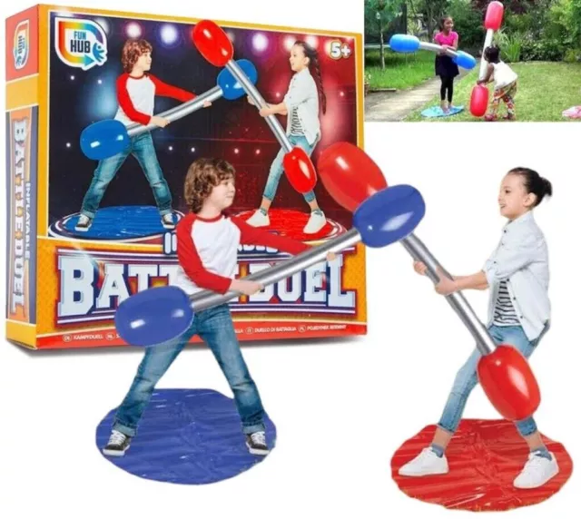 Inflatable Outdoor Gladiators Style Pugil Sticks & Mats Game Set Children Adults