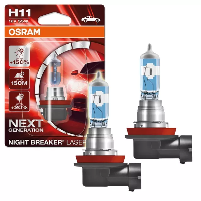 2x OSRAM NIGHT BREAKER® LASER H11 NEXT GENERATION HALOGEN SCHEINWERFERLAMPE 12V