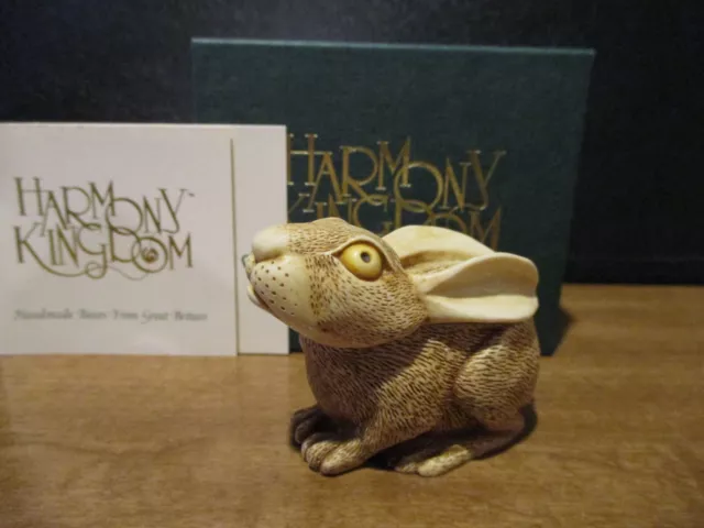 Harmony Kingdom All Ears Rabbit Early Pc UK Made Box Figurine 2xSgn