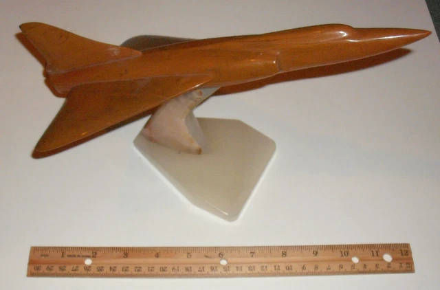 RARE VINTAGE MILITARY Jet Fighter Aircraft Desktop Model made of Stone ...