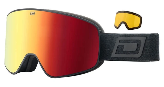 Dirty Dog MUTANT LEGACY Ski-/Snowboardbrille MATTSCHWARZ/ROT SPIEGEL+GELB