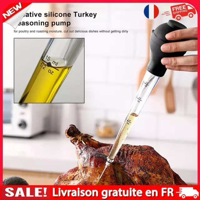Turkey Baster Syringe Set for Cooking, Meat Marinade Injector with Needles