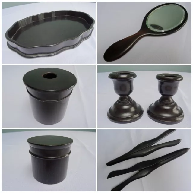 ANTIQUE EBONY DRESSER Dressing Table Items Victorian Edwardian Vintage