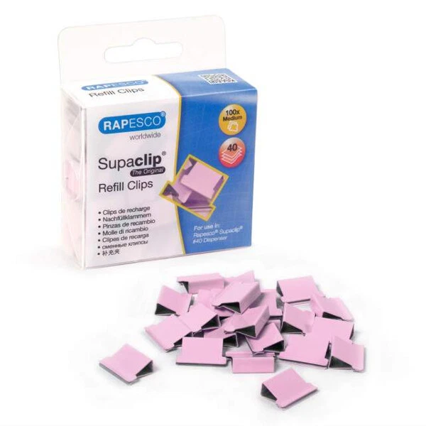 Dokumentenclips für Supaclip 40, Edelstahl, rosa