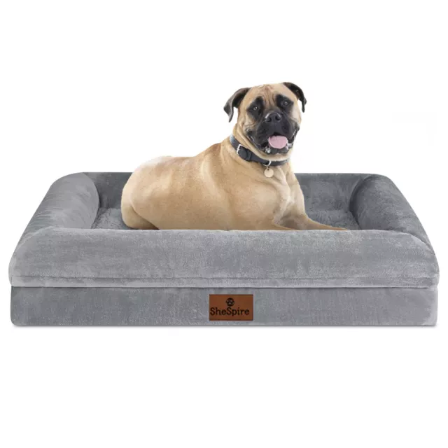 SheSpire Orthopedic Memory Foam Dog Bed Pet Sofa with Removable Cover & Bolster