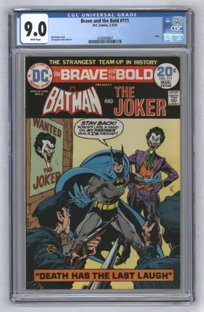 Brave and the Bold #111 1st Batman & Joker Team-Up In Comics 1974 CGC 9.0