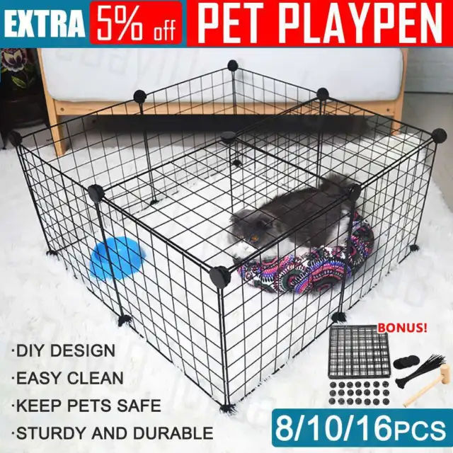 Pet Dog Playpen Puppy Exercise Cage Rabbit Cat Enclosure Fence Play Pen Panel AU