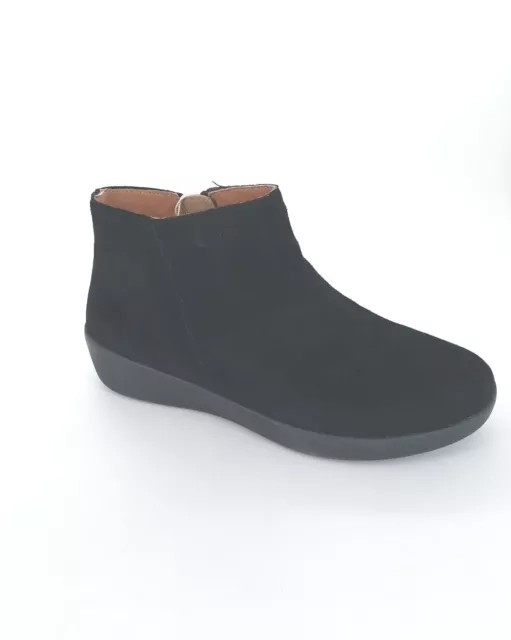 2177 Fitflop Womens Sumi Black Suede Ankle Bootie Size 7.5 US