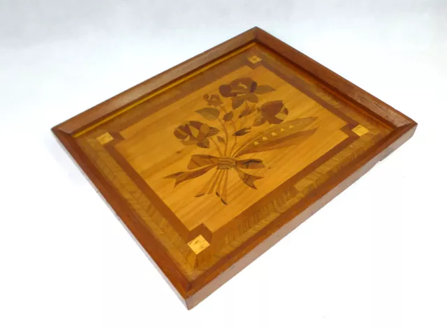Excepcional Imagen Cuadro Madera Con Marquetería Um 1920