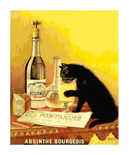 French Absinthe Bourgeois Vintage Poster Counted Cross-Stitch Pattern Chart