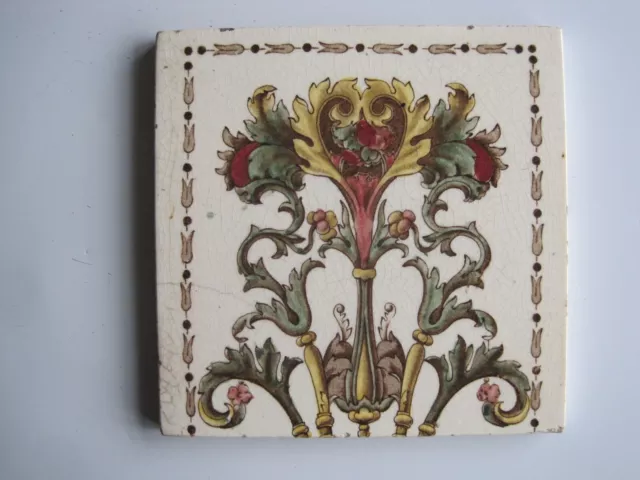 Antique Victorian Print & Tint Aesthetic Floral Tile - Corn Bros C1898-04