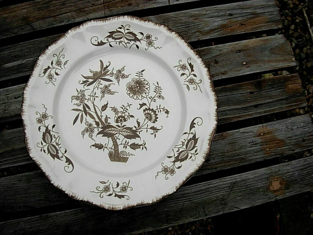 BELLE ASSIETTE MARRON PLATE ANCIENNE signé WINDSOR DE SARREGUEMINES FRANCE,,