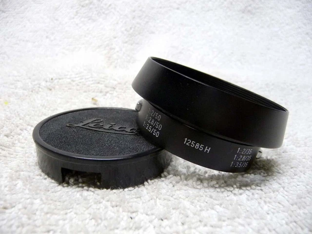 Vintage LEICA Leitz  12585H Lens Hood/Shade - Summicron,Other Lenses w/CAP. MINT