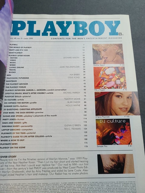 PLAYBOY MAGAZINE JUNE 1999 Christina Applegate- Heather Kozar-Playmate-Blondie EUR 17,97