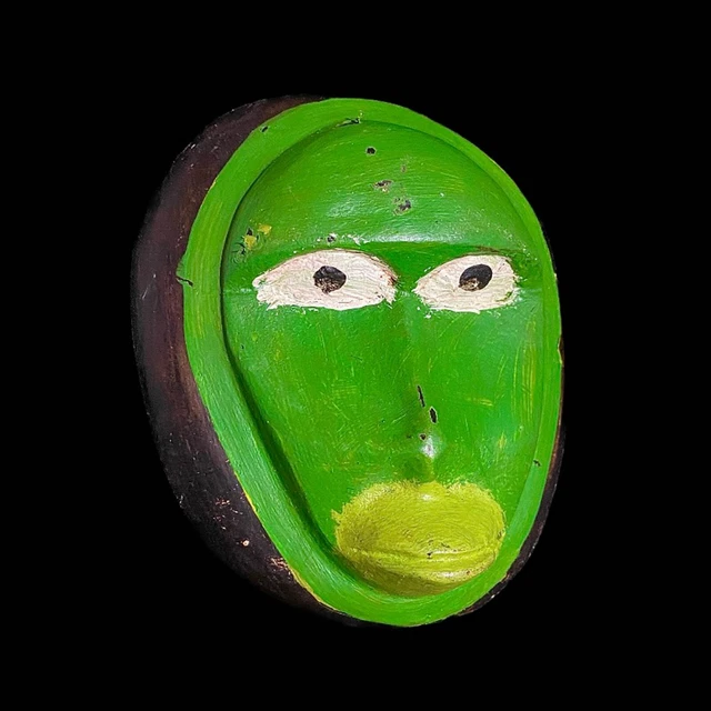 African Tribal Face Mask Wood Hand Carved Vintage Wall Hanging Dan mask-8055