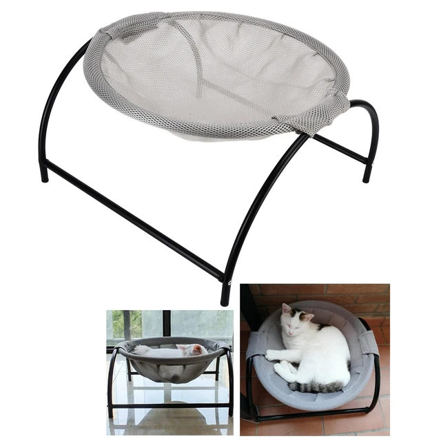 Grey Detachable Cat Hammock Washable Breathable Pet Hanging Bed House