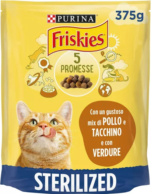 CROCCHETTE GATTO STERILIZZATO CROCCANTINI PER GATTI FRISKIES CON TACCHINO 375gr