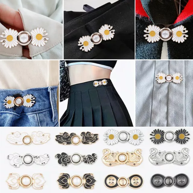 Pantalon Taille Changer Petit Bouton Jupe Ajustement Bouton Métal Boucle Je *
