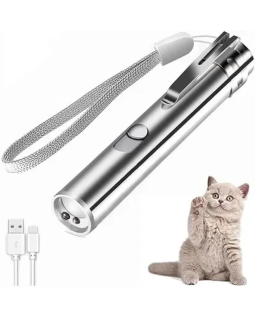 Pointeur Laser Puissant 2 En 1 Pour Chat - 1mW - Lampe De Poche Amusante (neuf)
