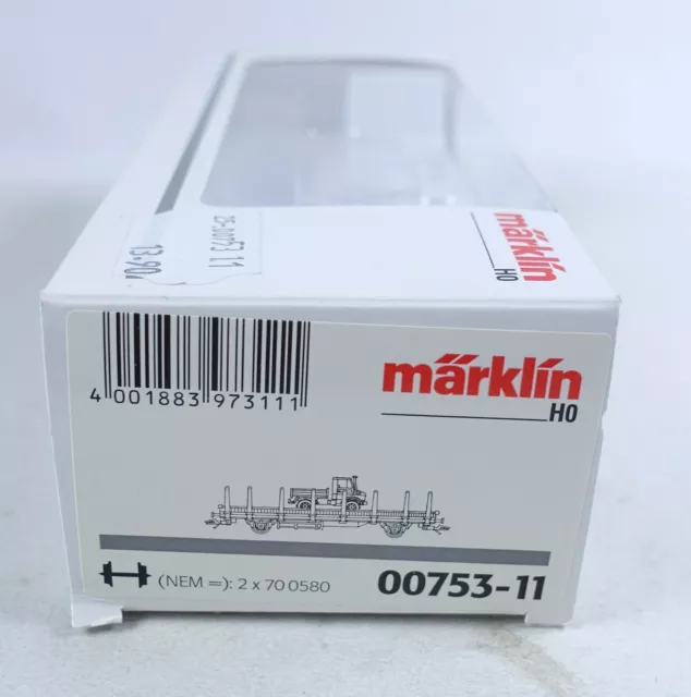 Märklin 00753-11 LEERKARTON Güterwagen Niederbordwagen H0 Leerverpackung OVP HO