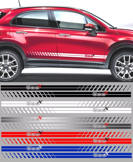 2 X Bandes Racing Deco Mode Pour Fiat 500X  Sticker Auto Bd613