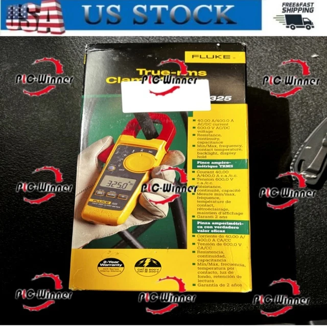 FLUKE 325 40/400A AC/DC, 600V AC/DC TRMS Clamp Meter with Frequency