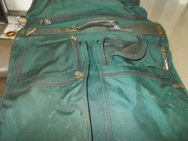 Tumi Green Ballistic Nylon Garment Suit Bag w Strap Luggage Bi-Fold 10