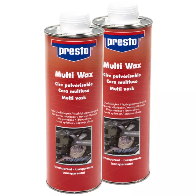 2x 1 Litro Multi Cera Wax Protezione contro la Corrosione Ruggine Spray Presto