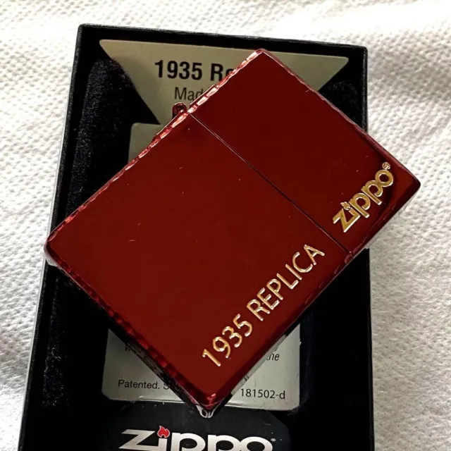 ZIPPO Reprint 1935 Replica Red Coating Gold Logo