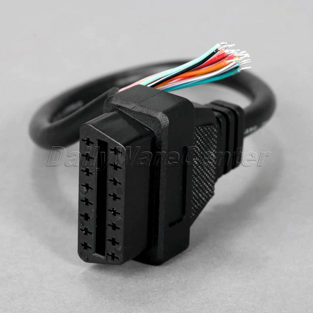 UK OBD2 OBD-II 16 Pin Female Extension Connector – Open Plug Diagnostic Cable