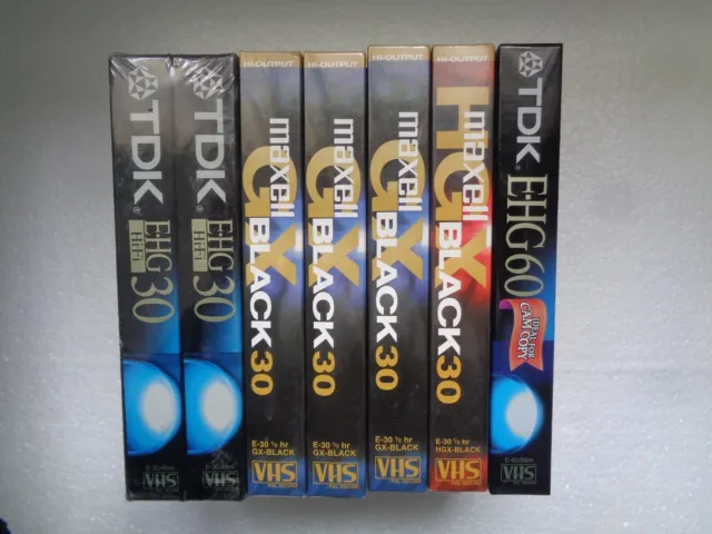 7 Cassette Video VHS MAXELL & TDK - K7 Haute Qualité Neuf