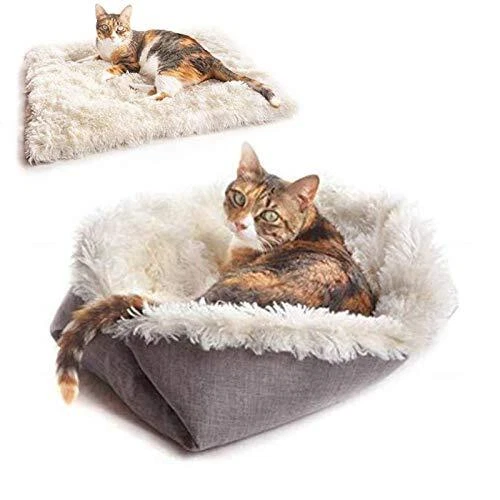 Lit pour Chat Chien, MAIYADUO 2 en 1 Double Usage Panier pour Chat Coussin pour