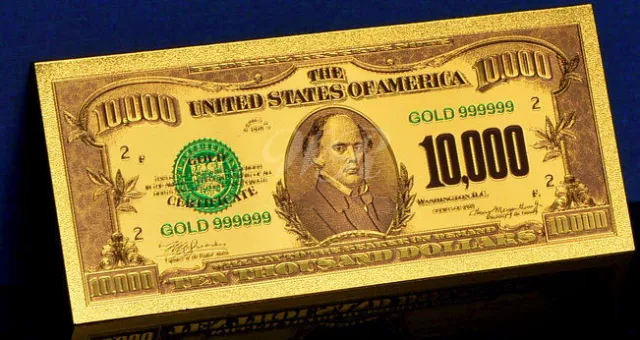 ★★ Billet Polymer  " Or " Du 10000 Dollars 1928 Usa ★★ H