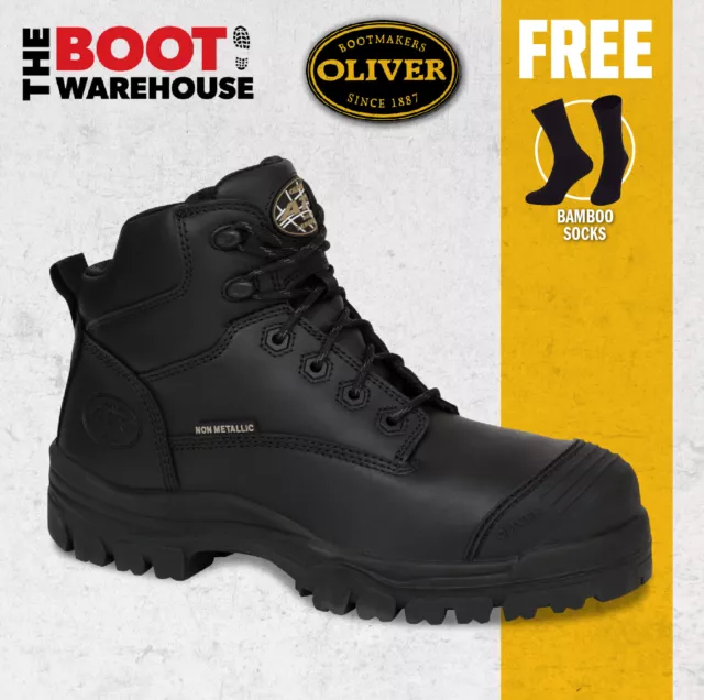 Oliver Black 45640z 130mm Composite Safety Toe Zip Work Boots 45-640z NEW STYLE!