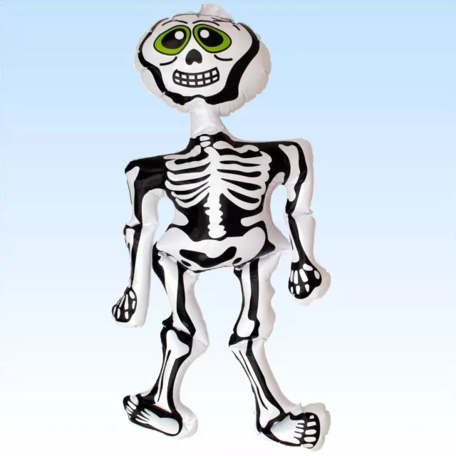 1-4x aufblasbares Gerippe Skelett 73cm Zubehör Deko Halloween + Faschingskostüme
