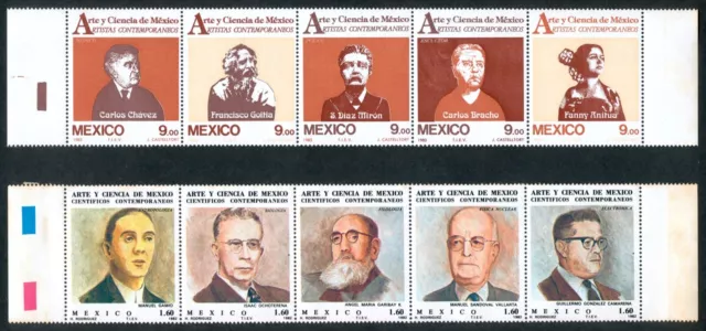 Yah81 México # 1293/1335 Año 1982/83 MNH 2 Juegos De Tiras 5 Perforado 14 Buen