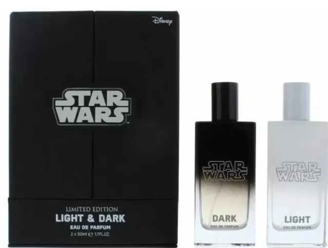 DISNEY STAR WARS LIGHT & DARK 2 X 50ml EDP PARFUM GIFT SET BOXED PERFUME