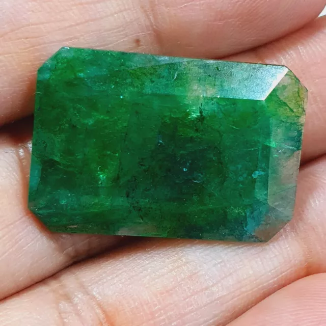 29 Ct Natural Certified Emerald Radiant Shape Green Colombian Loose Gemstone g07