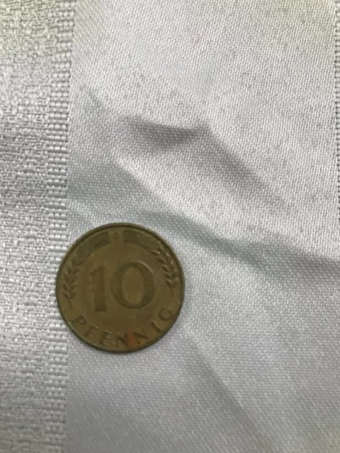 1950 Bundesrepublik Deutschland 10 Pfennig D Coin!