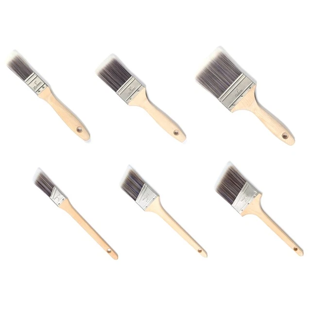Master Pro Set Spazzolini Vernice Angolati Pennelli Vernice Per Dipingere Pareti Legno Tri V3S5