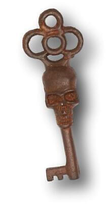 Vintage Antique Style LARGE Cast Iron Victorian Skull Head Skeleton Key