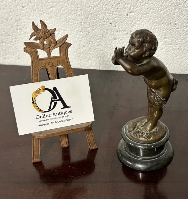 BEAUTIFUL ANTIQUE FRENCH Bronze Cherub Putti Figurine £135.00 PicClick UK